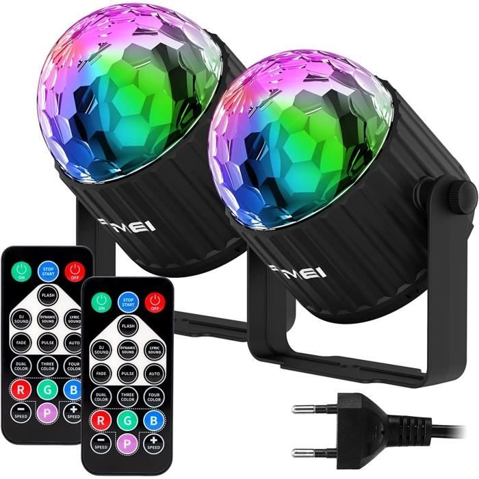 E27 RGB LED Disco Stage Lights Ampoule à Boule Lampe à Effet De Fête Rotative à 2 Tête 220V Prise EU - TV Son Photo