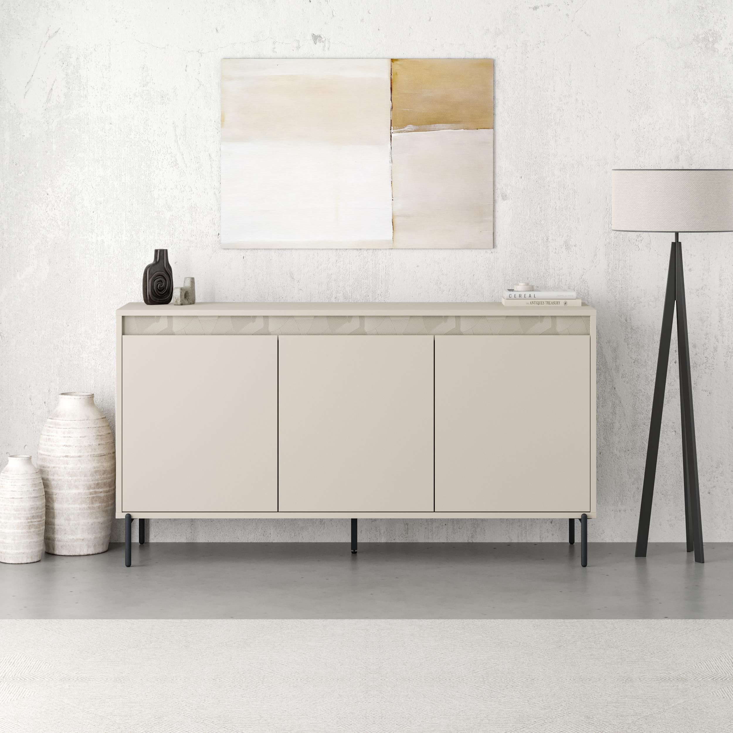 Buffet GRETA – Crème – 3 portes – 150 x 40 x 80 cm