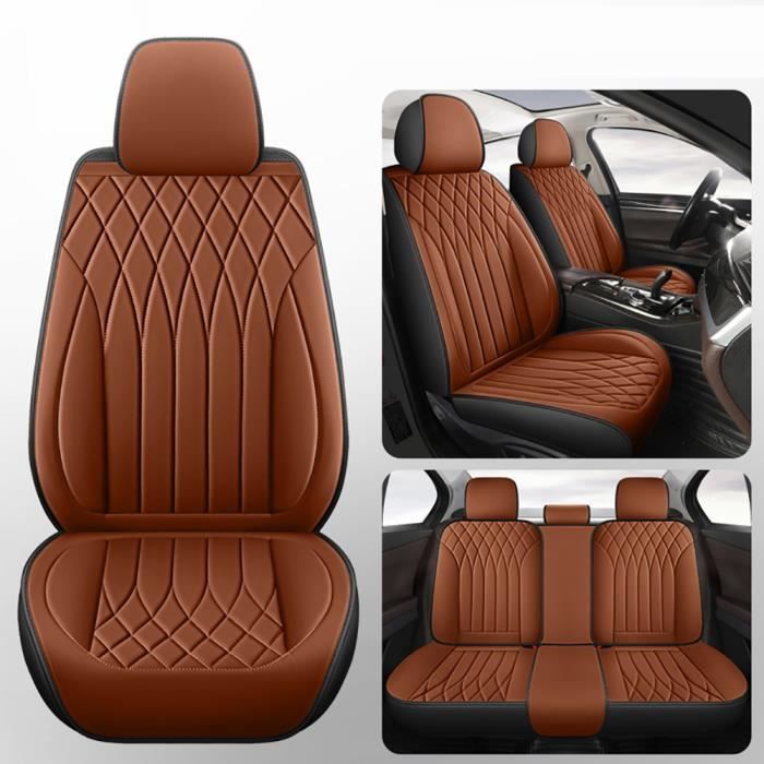 Housse De Siège Auto Universelle En Cuir PU - Protection 4 Saisons, Antidérapante, Pour Voiture, Camion, SUV (1 Siège Arrière Noir) - 8