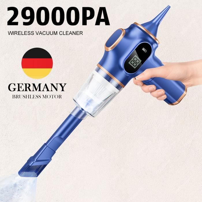 Aspirateur à Main Sans Fil 120W - Rechargeable USB - Puissant Et Silencieux - Pour Voiture Et Petites Surfaces