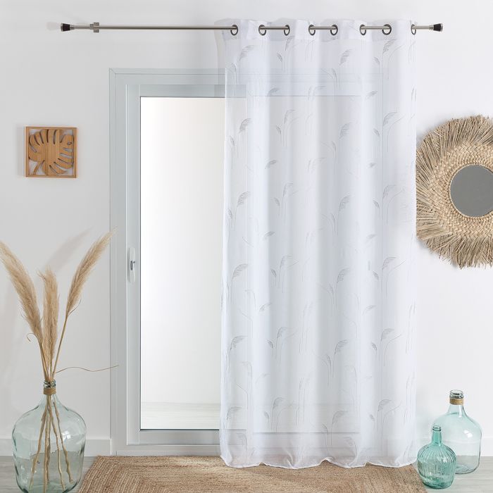 Toile de fond Fenêtre Voilage Pampas + Sol Gris Urbain TWW57-108