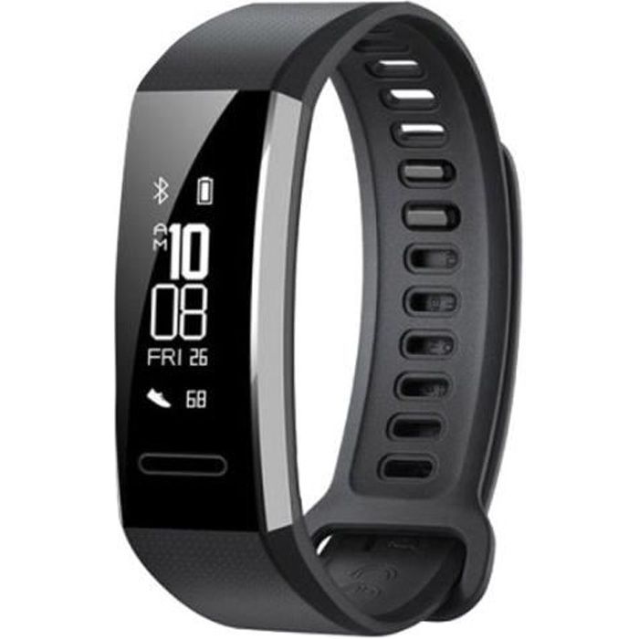 Bracelet connecté Huawei Band 2 Pro avec suivi d'activités et capteur de fréquence cardiaque - Noir