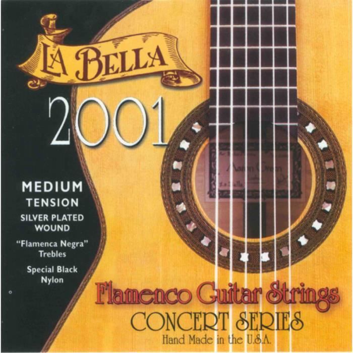 Labella 2001FLA-MED : Le Jeu de Cordes Flamenco Idéal pour un Son Puissant et Authentique (Tension Medium)