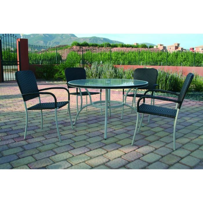 Salon de jardin DUBLIN table + 4 chaises Cdiscount Jardin