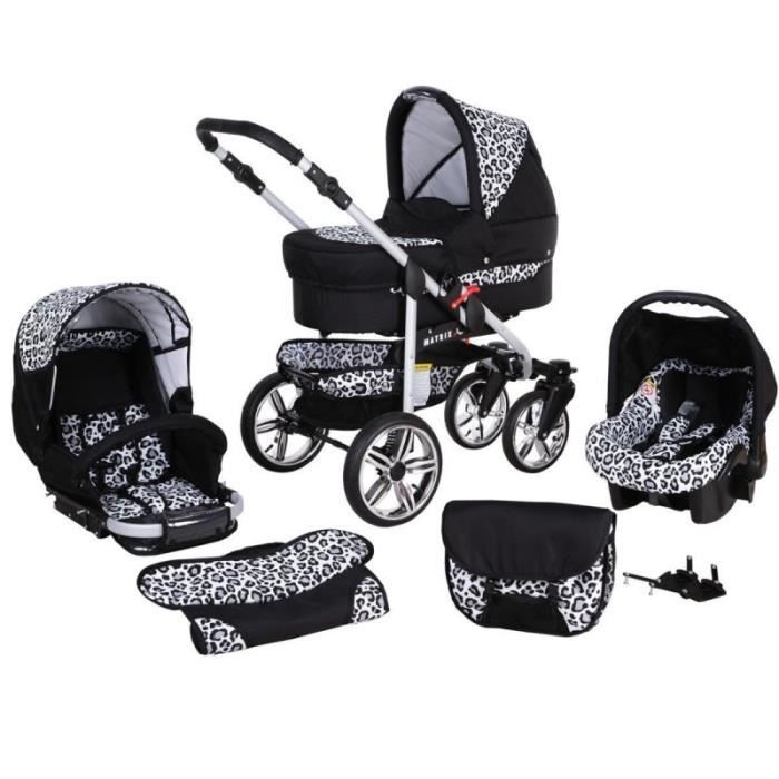 Poussette noir et leopard sales