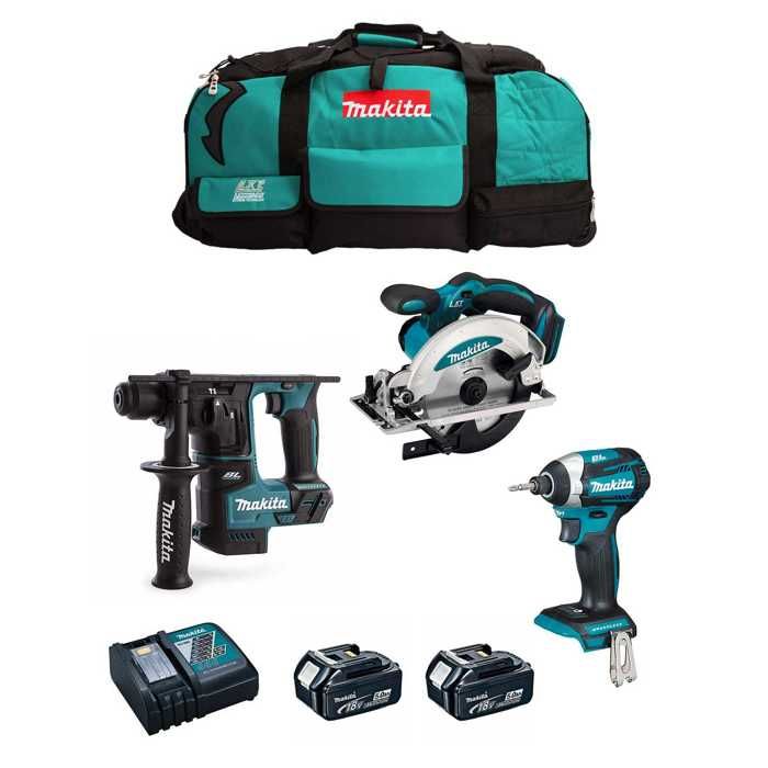 Kit MAKITA DHR171 + DTD154 + DSS610 Sans fil 18V 2 batteries 5Ah Professionnelle