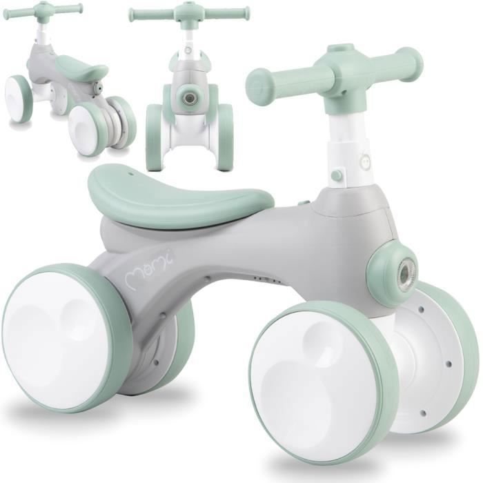 Draisienne 3 Roues COSTWAY Pour Enfant 1-3 Ans – Sans Pédales, Bleu/gris/rose, Max 20 Kg