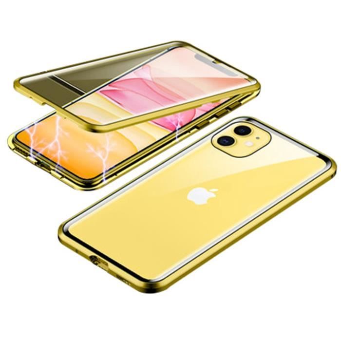 Étui 360 Magnétique + Verre Trempé Pour IPhone 12 Pro Max - Métal, Adsorption, 4 Couleurs
