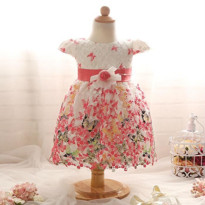 Robe Bébé Fille 3 Mois – Vert Anis Dentelle – À Nous Les Filles – Robe à Brides Genou