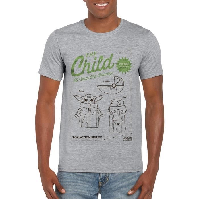 Star Wars Mandalorien Bebe Yoda Jouet Action Figurine Unisexe T Shirt Extra Large Gris Bruyere Gris Bruyere Cdiscount Pret A Porter