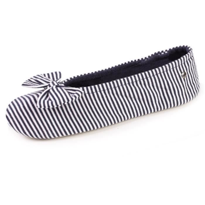 Chaussons femme marini re rayures ISOTONER Premium Jersey