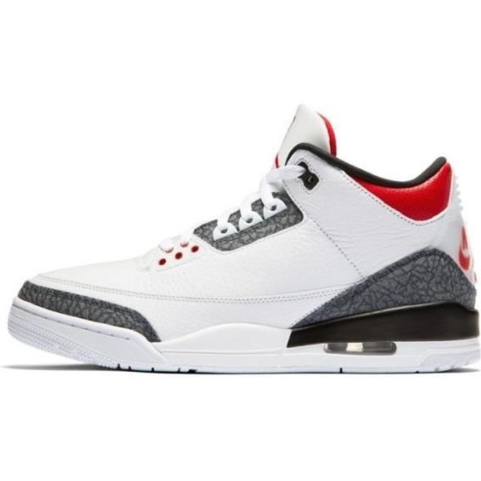 Basket Air Jordans 3 Retro SE Fire Red Denim (2020) Blanc ... Basket Air Jordans 3 Retro SE Fire Red Denim (2020) Blanc ...