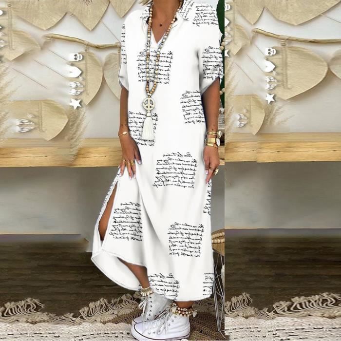 Robe tunique ample pour femmes robes d contract es manches