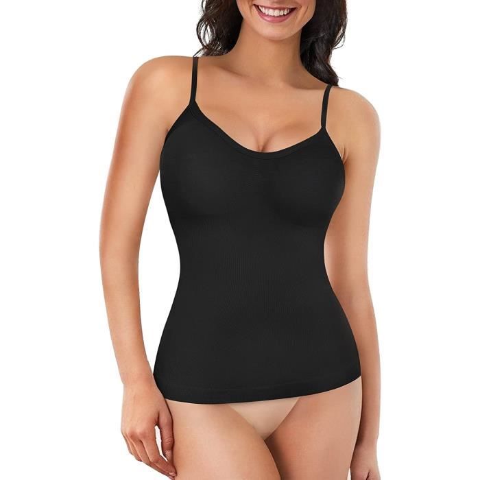 SHAPERMINT Camisole à encolure dégagée pour femme – Débardeur à effet  gainant – Vêtement de maintien, Noir, 4TG : : Mode