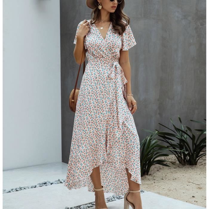 Robe longue été manches courtes store