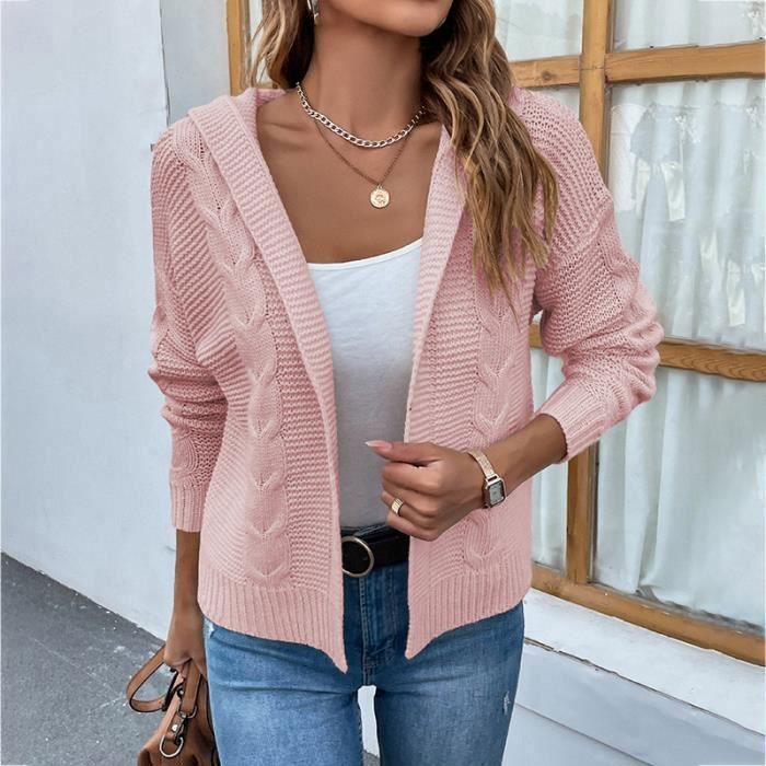 LCDIUDIU Gilet Femme Chic,Cardigans Courts Tricotés pour Femmes Rose Bonbon Revers Fendu sur Le Côté Manches Longues Pulls À Devant Ouvert Cardigan Automne Élégant Lâche Doux Tricot Veste Manteau LCDIUDIU Gilet Femme Chic,Cardigans Courts Tricotés pour Femmes Rose Bonbon Revers Fendu sur Le Côté Manches Longues Pulls À Devant Ouvert Cardigan Automne Élégant Lâche Doux Tricot Veste Manteau