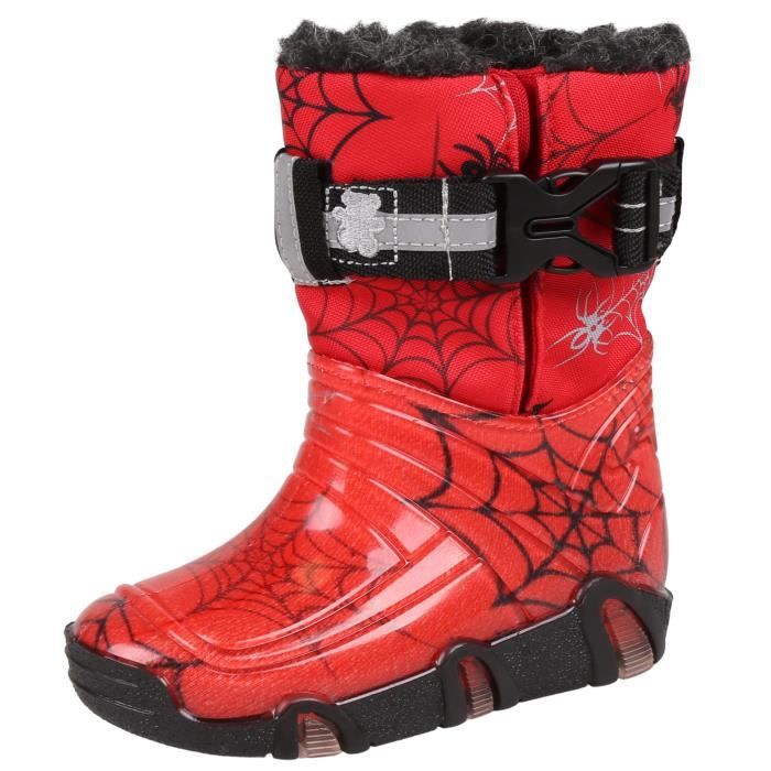Bottes de neige pour garcons Spider man rouges ZETPOL chaudes et confortables avec reflecteur Cdiscount Sport