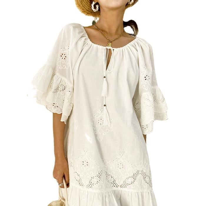 Robe coton dentelle on sale