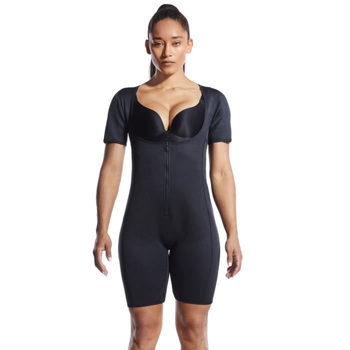femme néoprène bustiers zip ajustable minceur efficace lingerie sculptante bodys sauna sport gaine amincissante shapewear noir