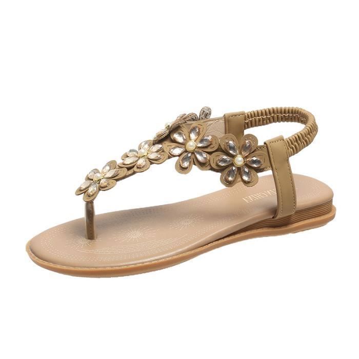 Glamorous - Sandales de mariée à talon mi-haut et perles - Blanc