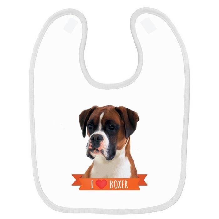 Bavoir Bebe Imprime Boxer Blanc Cdiscount Puericulture Eveil Bebe