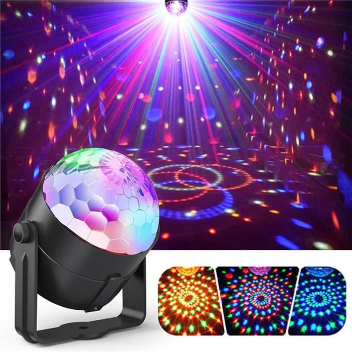 Club Éclairage de Discothèque LED Projecteur Effet Spot Boule Cristal Disco Eclairage Déco Bar DJ Disco Herefun Boule Disco Cadeau Anniversaire