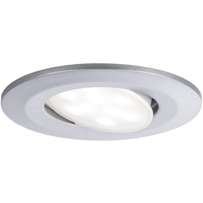 SSC-LUXon RW-1 Spot LED encastrable pour salle de bain IP65 Blanc chaud 3 W 230 V Spot rond pour pièces humides et extérieures 