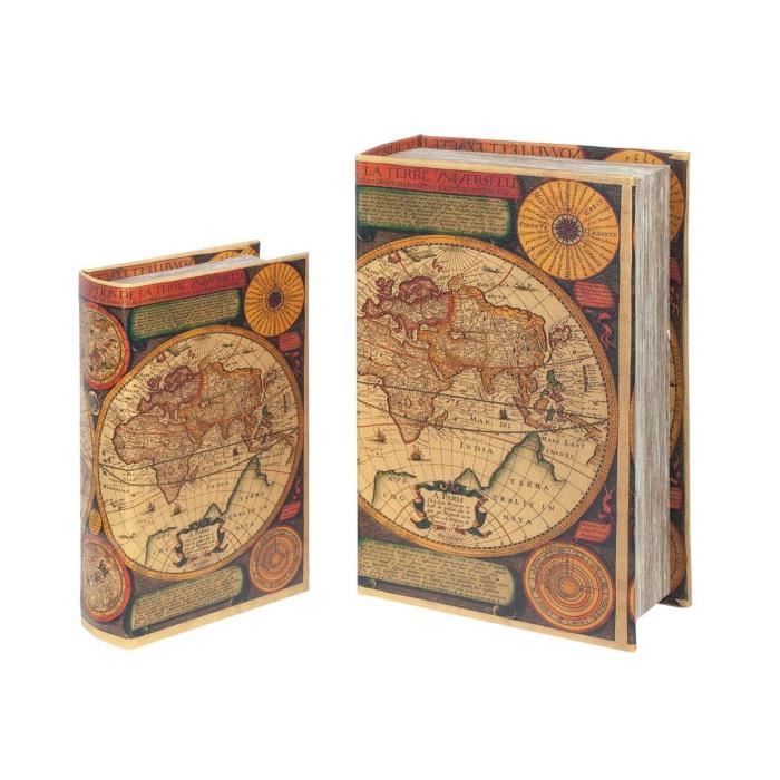 Boîtes décoratives rectangulaires en carton ( lot de 3 ) - Caisse de rangement maison deco