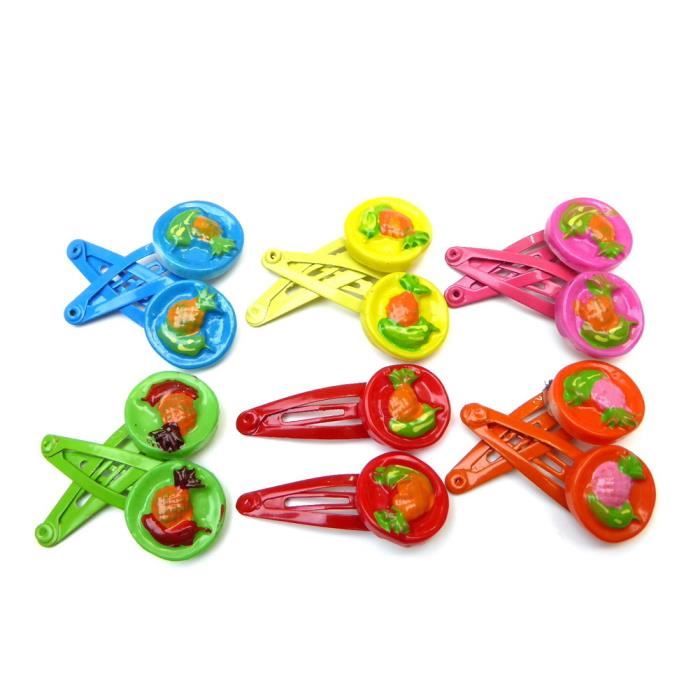 Clic Clac Barrette Cheveux Enfant Motif Fruits Lot De 12pcs Rc Cdiscount Au Quotidien