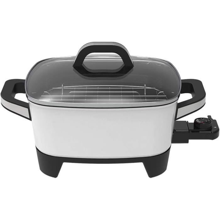 Poêle à Griller Carrée En Fonte Avec Couvercle En Verre - Poêle Pré