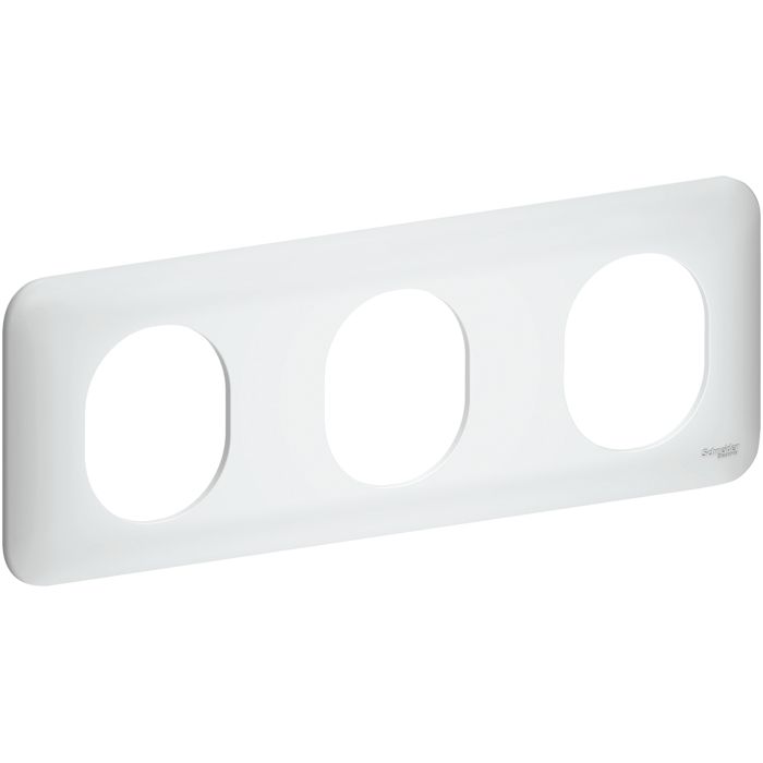 Plaque de finition Blanc OVALIS 3 postes horizontal - SCHNEIDER ELECTRIC - S260706
