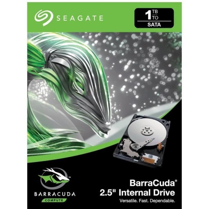Disque dur interne - SEAGATE - Barracuda - 2.5 - 1 To - SATA 6Gb/s - 5400 tr/min