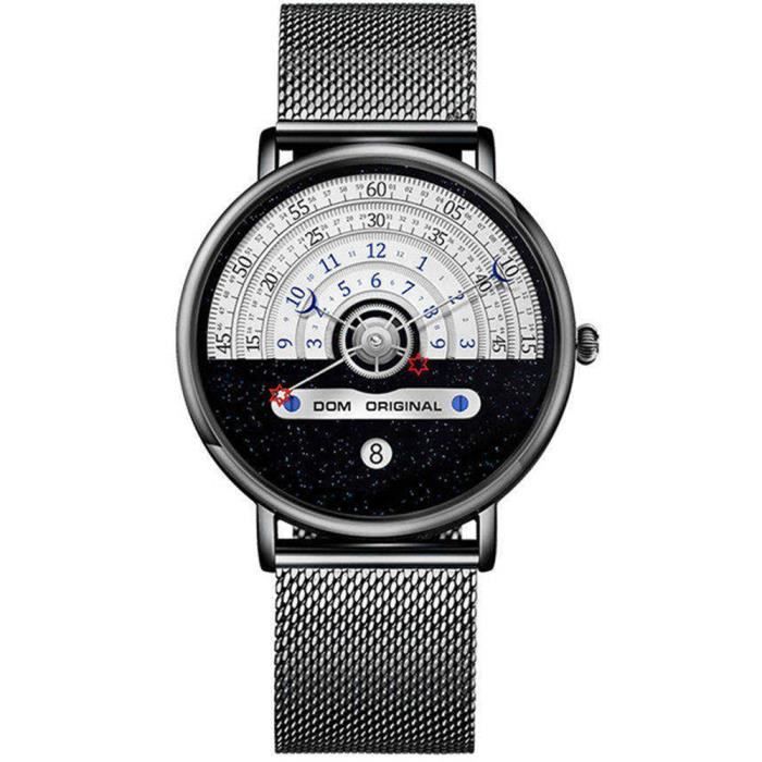 SHARPHY Montre homme de marque de Luxe bracelet quartz date etanche noir Très unique