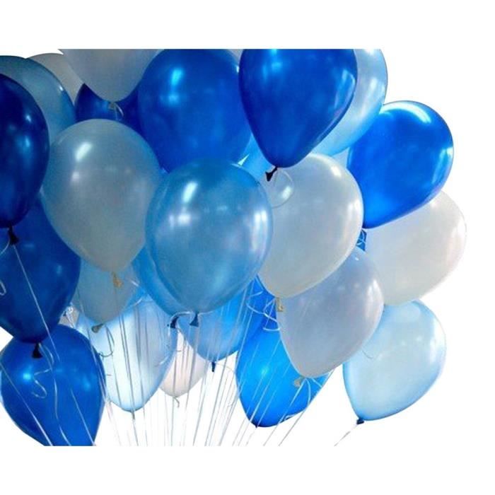 Lot De pcs Ballons Bleu Et Blanc Latex Decoration De Mariage Festival Fete D Anniversaire 5563 Cdiscount Maison
