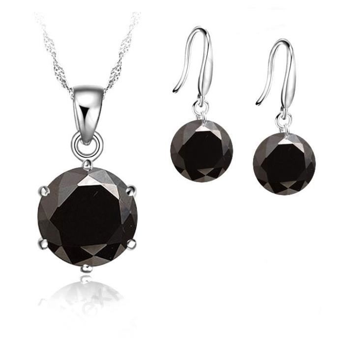 Parure Bijoux - Femme - Coeur - Cristal Autrichien - Argent