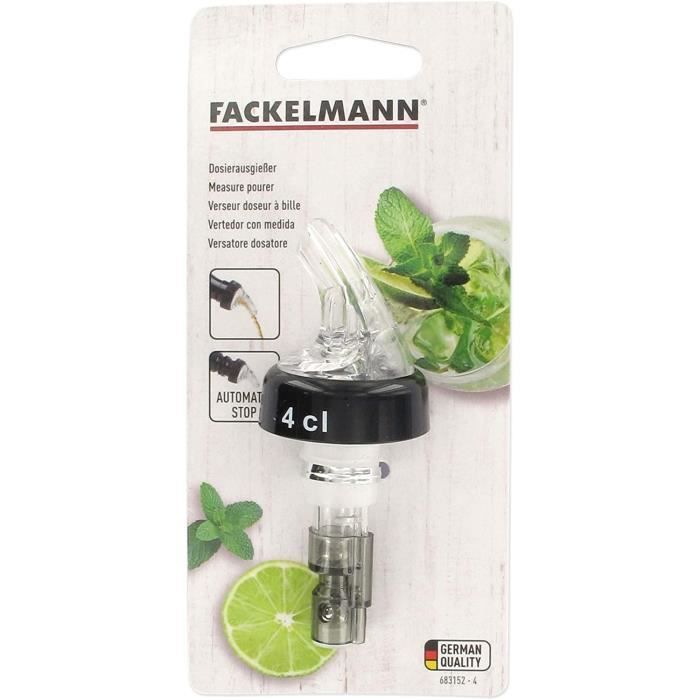 Fackelmann 49765 Doseur à Cocktails Noir Mat - Doseur Alcool 2cl Et 4cl En Acier Inoxydable Pour Cocktails Parfaits