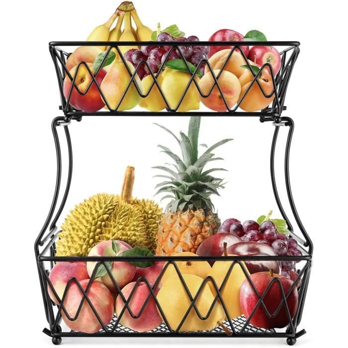 Coupe à Fruits/corbeille à Fruits Ronde Métal Noir 27 Cm - Coupes à Plateau De