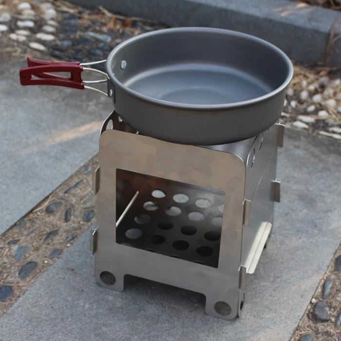 Four de camping pliable en acier inoxydable avec grille à 3 niveaux