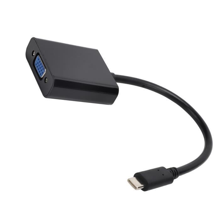 Adaptateur USB C Vers VGA, Adaptateur USB De Type C Vers VGA Mâle Vers Femelle, Pour OS X, Pour Moniteur, Projecteur, HDTV, Ordinateur De Bureau, Ordinateur Portable