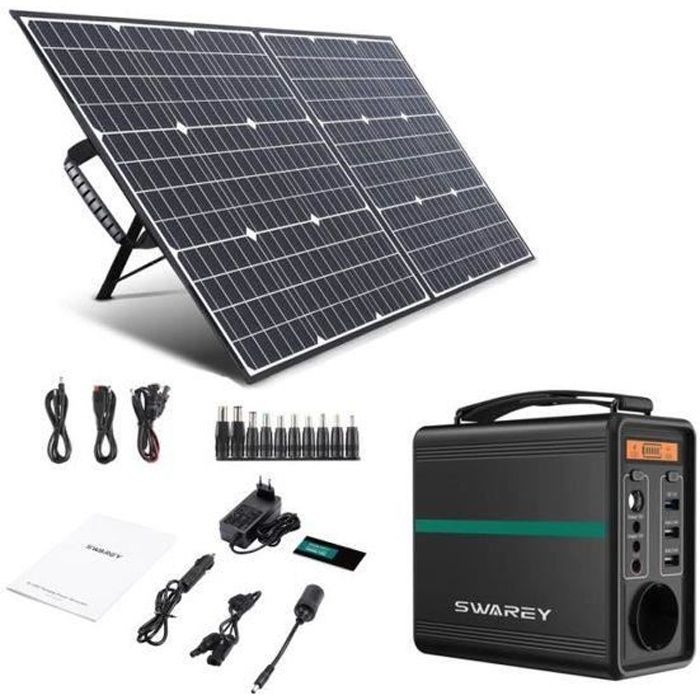 SWAREY kit Economie d'energie Générateur Solaire Portable 166Wh avec  panneau Solaire Pliable 100W - Cdiscount Bricolage