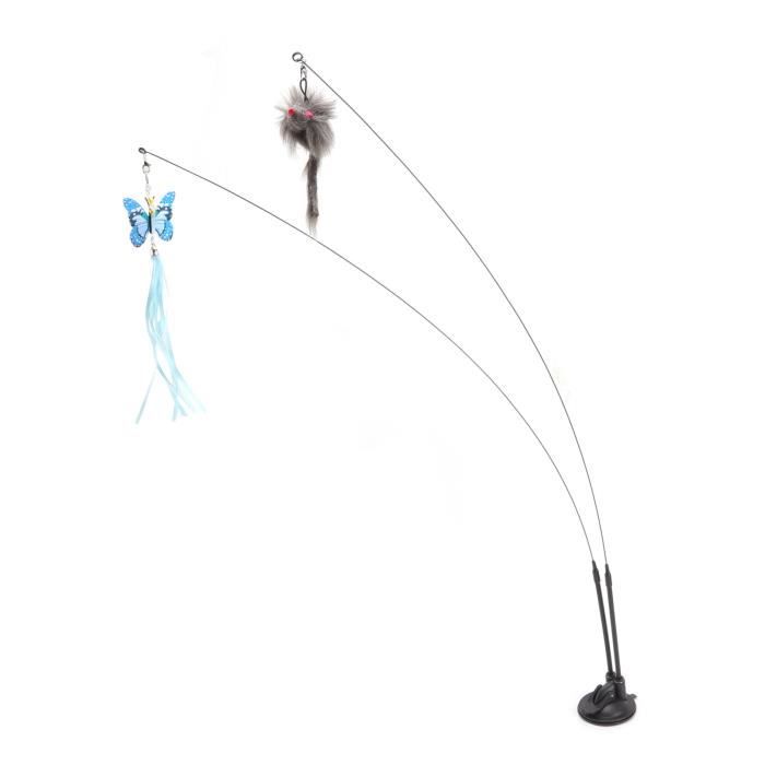 Comparer les prix de Jouet pour chat - TBEST - Baguette de plume à ventouse - Couleur bleue - Fil d'acier - Interactif