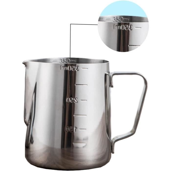 350Ml Pot À Lait 304 Inox Pour Mousser Le Lait, Pichet Lait Inox Avec 350Ml Pot À Lait 304 Inox Pour Mousser Le Lait, Pichet Lait Inox Avec