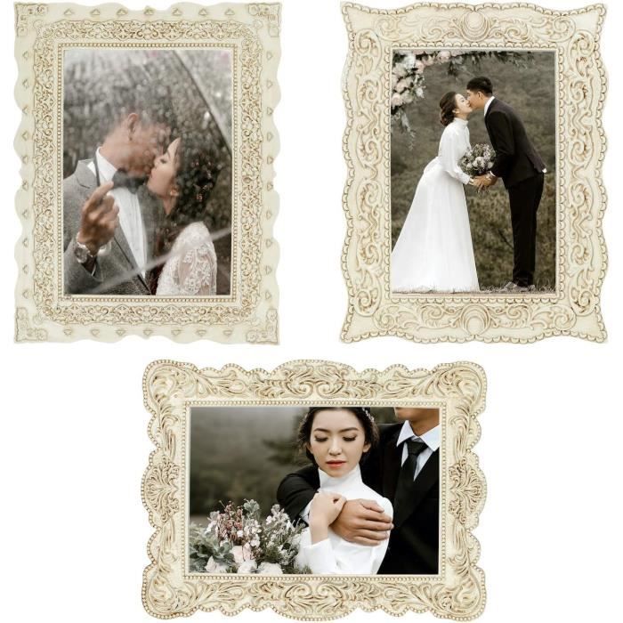 Cadres Photo Ornés ~ Cadres Vintage Baroque Blanc Ivoire ~ Ensemble De ...