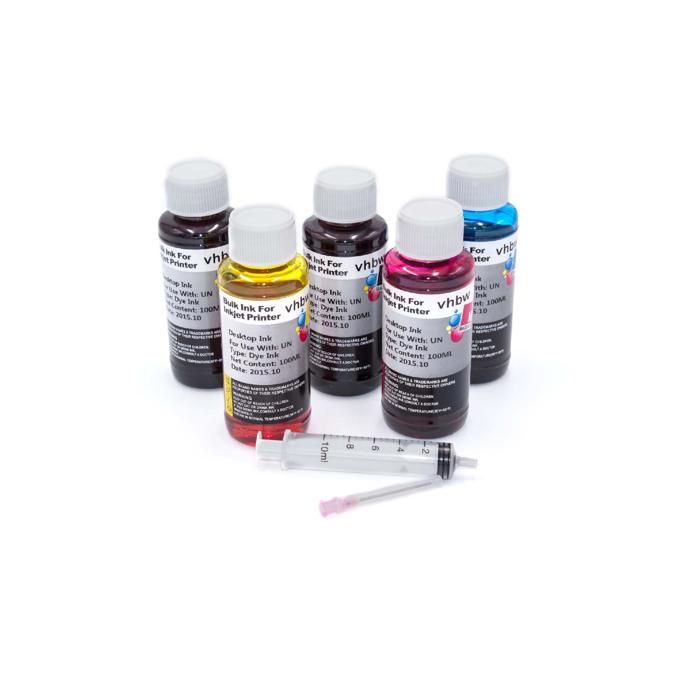 Vhbw 4x Encre De Recharge Compatible Avec Canon Imprimante - Kit De Recharge Dye Cyan Dye Magenta Dye Noir Dye Jaune