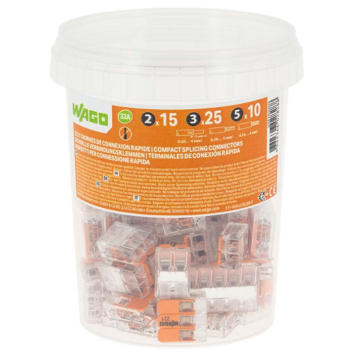 WAGO - Pot de 50 bornes de connexion automatique S221 2,3 et 5 entrées