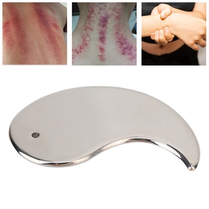 Zerodis Gua Sha Inox avec Conception Polie Outil de Massage pour