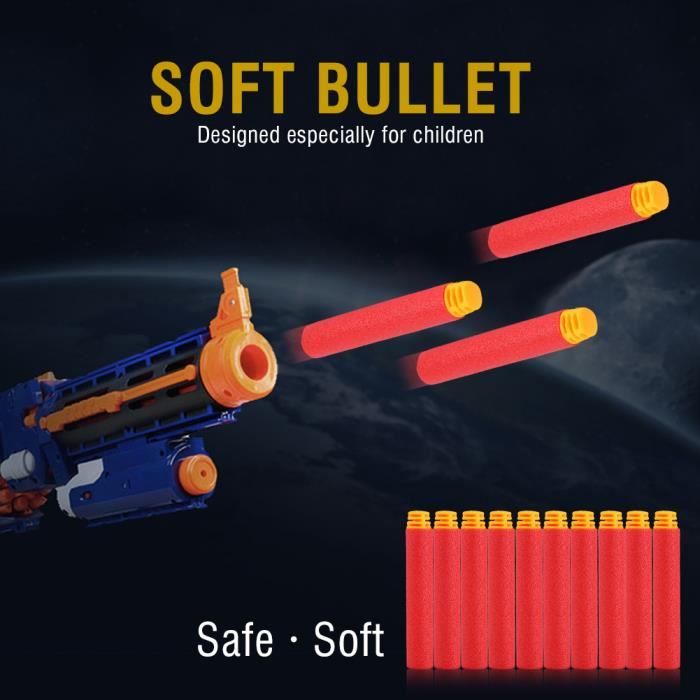100 Fléchettes Nerf Airlab - Recharge Compatible N-Strike Elite, Fortnite, 7,2cm Avec Sac De Rangement