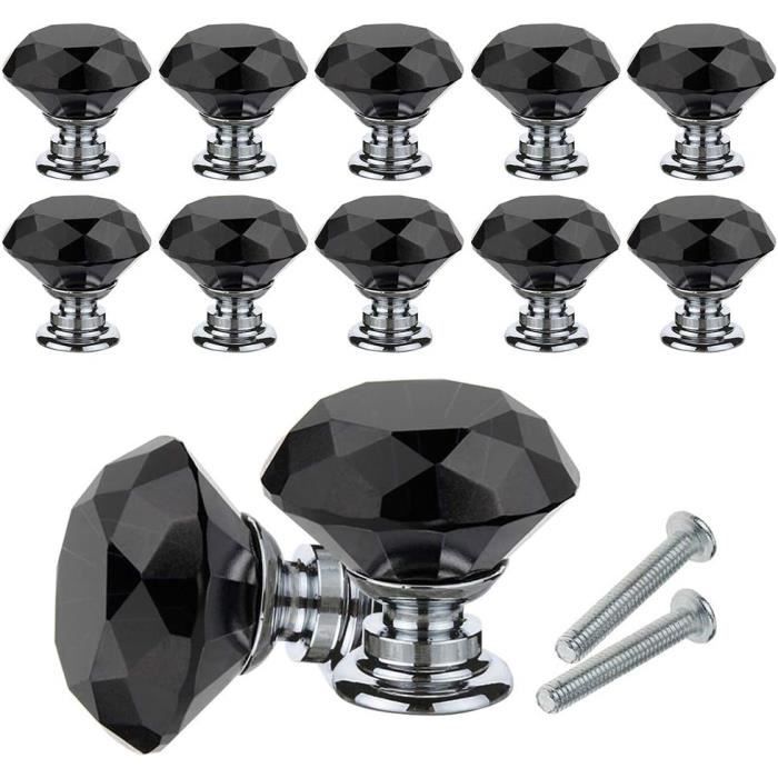 Bouton de meuble en cristal verre et pierre pour meuble