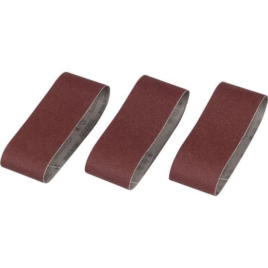 Lot De 3 Bandes Abrasives Wolfcraft – Grain 40 – Dimensions 65 X 410 Mm – Pour Ponceuses à Bande