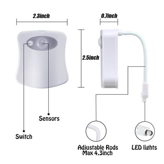 Toddler Target Toilet Light avec 5 modèles de projecteur Détecteur de  mouvement Lampe LED Veilleuse pour couverture de toilette Toilette  Nouveauté Projection Lampe